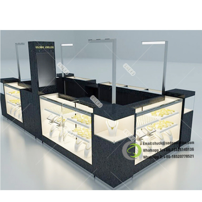 Shero Custom design kiosk mall jewelry retail kiosk for sale jewellery kiosk