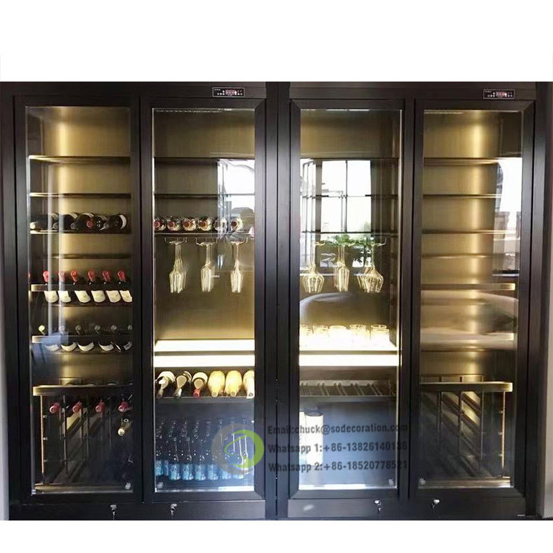 Custom Wine Shop Interior Design Alcohol Rack Wood Liquor Shelves Whiskey Display Cabinet