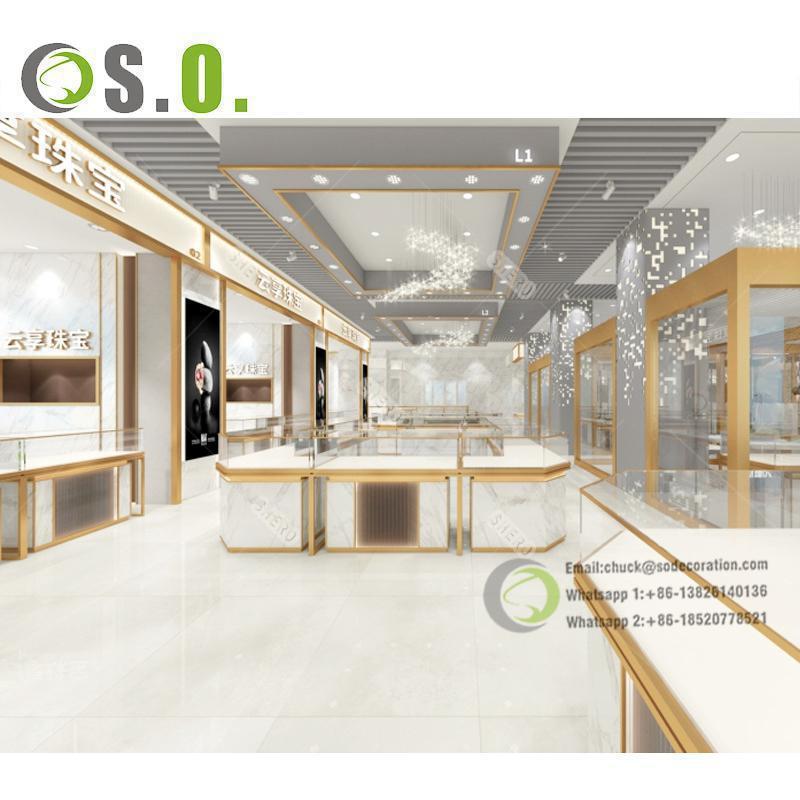 Luxury customized jewelry shop counter design store counter jewelry store showcase jewellery shop counter