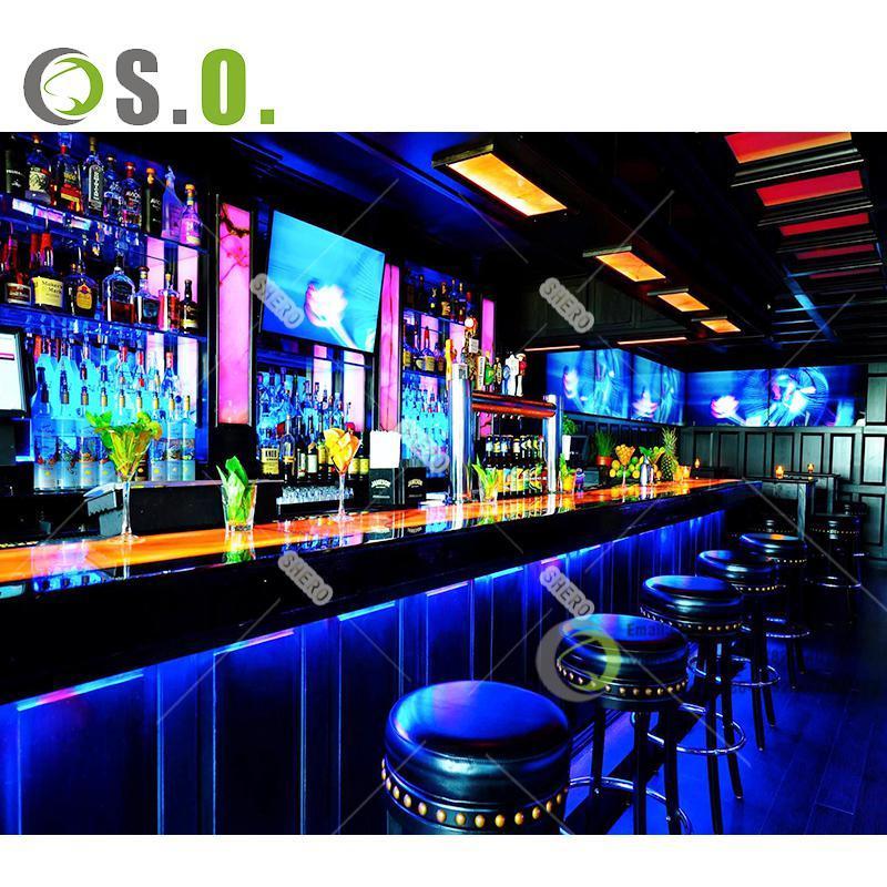 Bar counter top design OEM acrylic solid surface bar counter for home or club use LED bar table