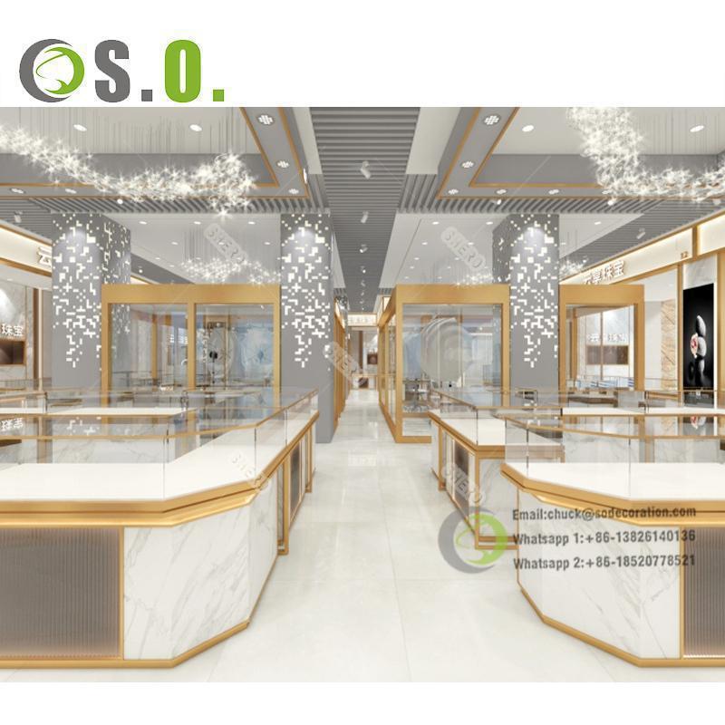 Luxury customized jewelry shop counter design store counter jewelry store showcase jewellery shop counter