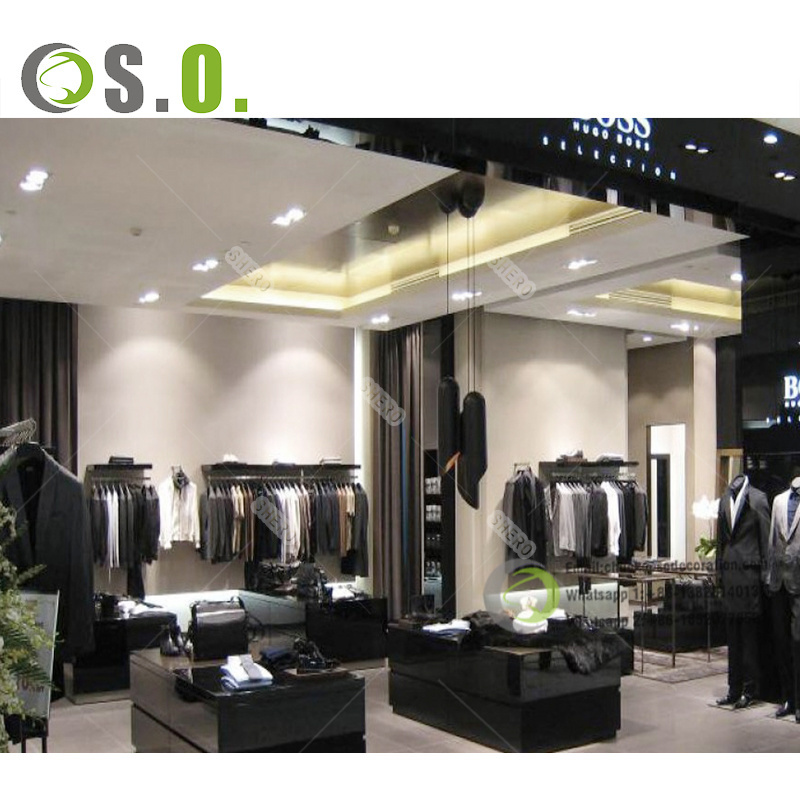 Wood Retail Clothing Display Rack Men's Clothing Stores Fixtures Suit Display Furniture For Men Clothes Shop