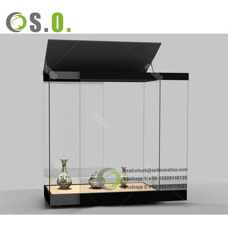 Led Light Lockable Glass Showcase Museum Display Cabinets Museum Souvenir Display Case