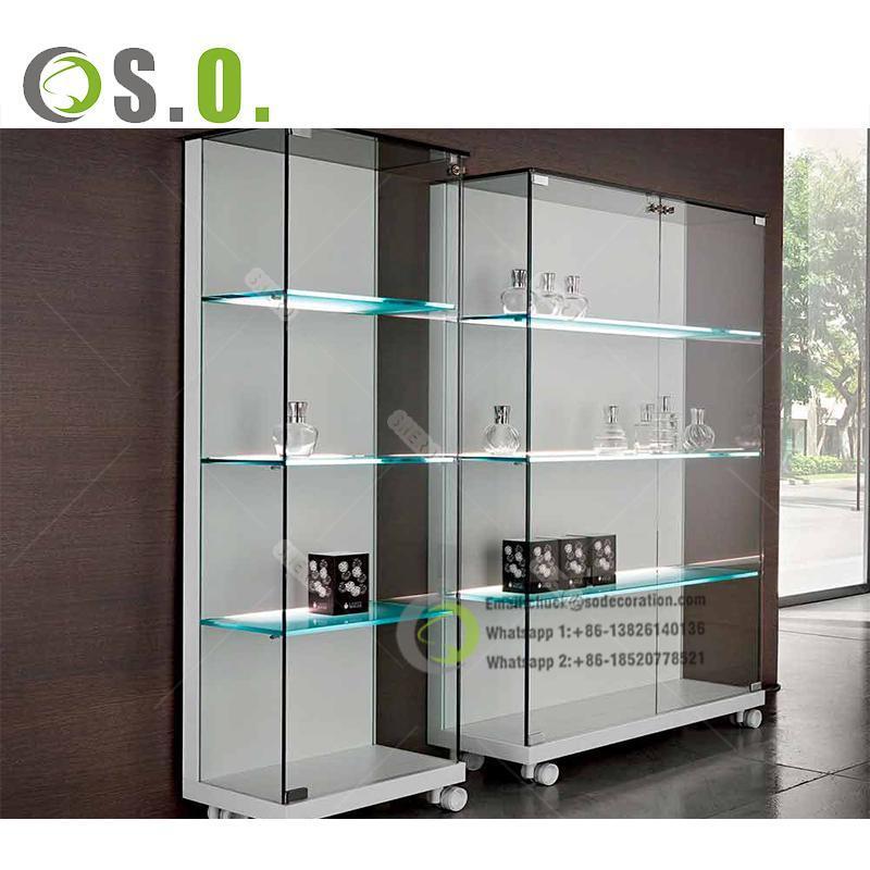 LED Trophy Glass Display Cabinet with Locking Door