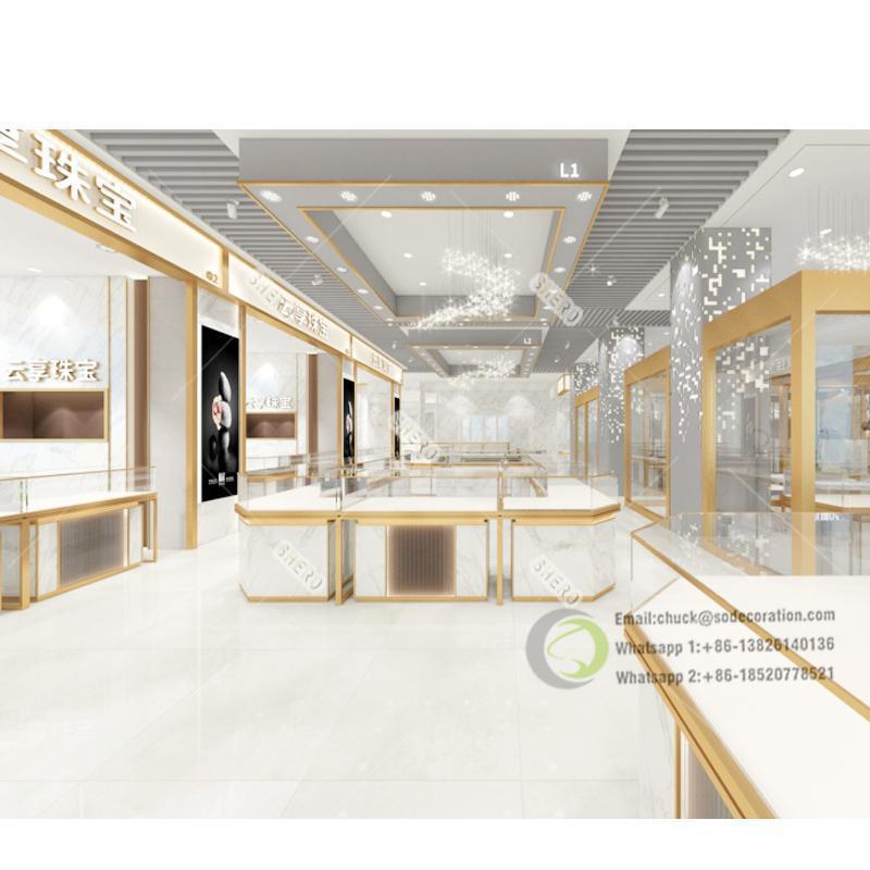 Luxury customized jewelry shop counter design store counter jewelry store showcase jewellery shop counter