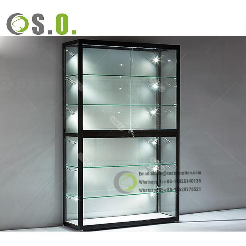 LED Trophy Glass Display Cabinet with Locking Door