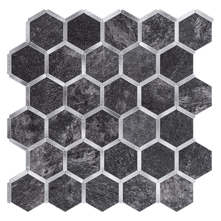 Customizable Modern Luxury Aluminium Hexagonal Peel And Stick 3d Peel And Stick Mosaic Tiles