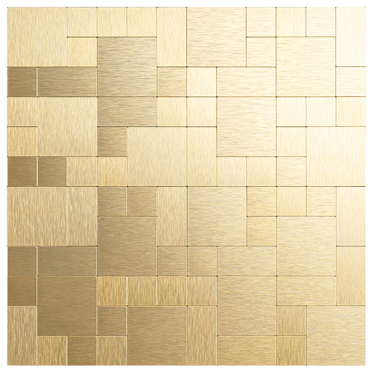 High Quality Apartment Gold Wall Backsplash Antifouling Peel And Stick Kitchen Backsplash Mosaic Tile