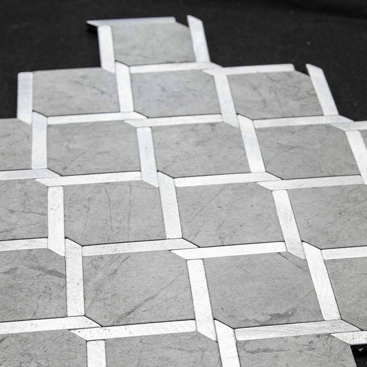 China Factory Popular Hexagonal 3d Peel And Stick Aluminium Mosaic Tile For Kitchen Backsplash