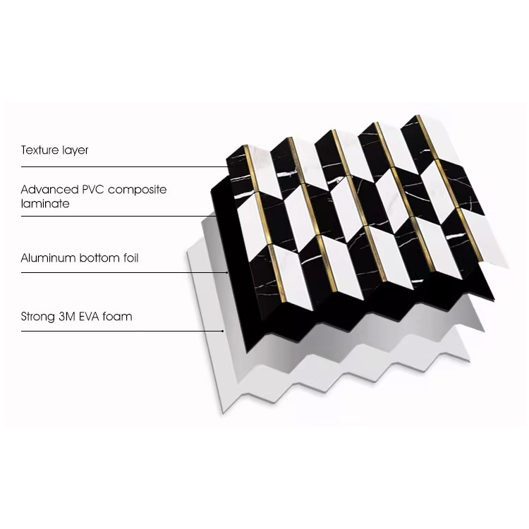 High Quality Antifouling Black Self Adhesive Backsplash Environment-Friendly Materials Self Adhesive Wall Tiles