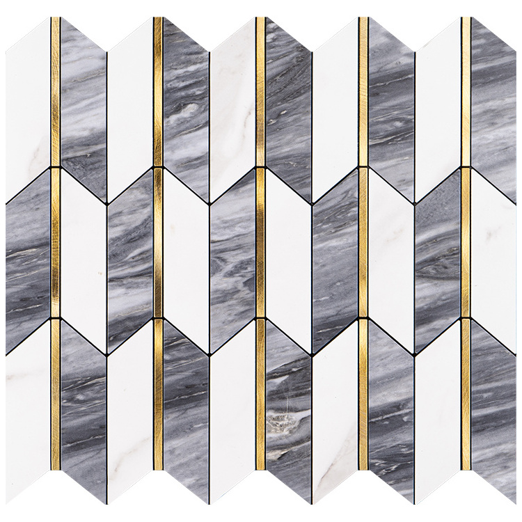 Modern Style Rhomboid Kitchen Aluminum Backsplash Peel And Stick Metal Mosaic For Home Decoration