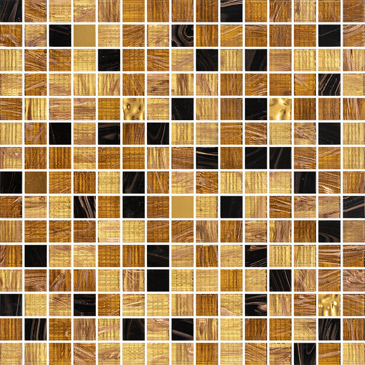 Customized Hand Made Glass Mural 24k gold mosaic tile For Hotel Shower Bathroom Cafe Project