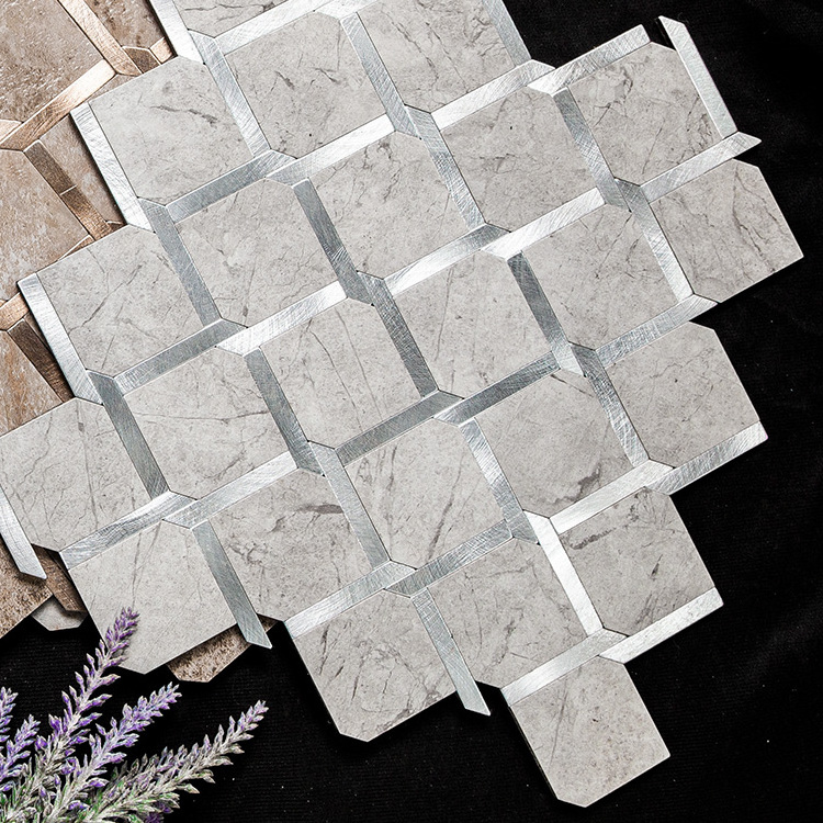 China Factory Popular Hexagonal 3d Peel And Stick Aluminium Mosaic Tile For Kitchen Backsplash