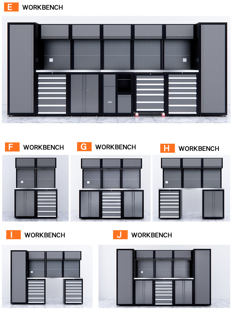 Car Repair Workshop CRS Material Garage Combined Tool Cabinet Workstation Heavy Duty Storage Garage Tool Chest