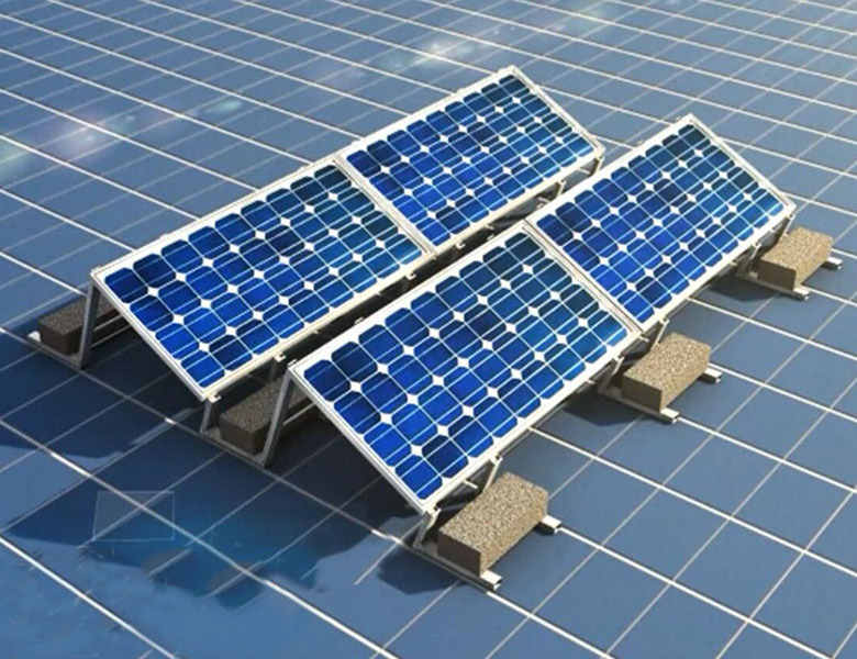 Flat Roof Solar Support Solar Panel Roof Bracket Solar Pv Panel Ballasted Mounting Structure