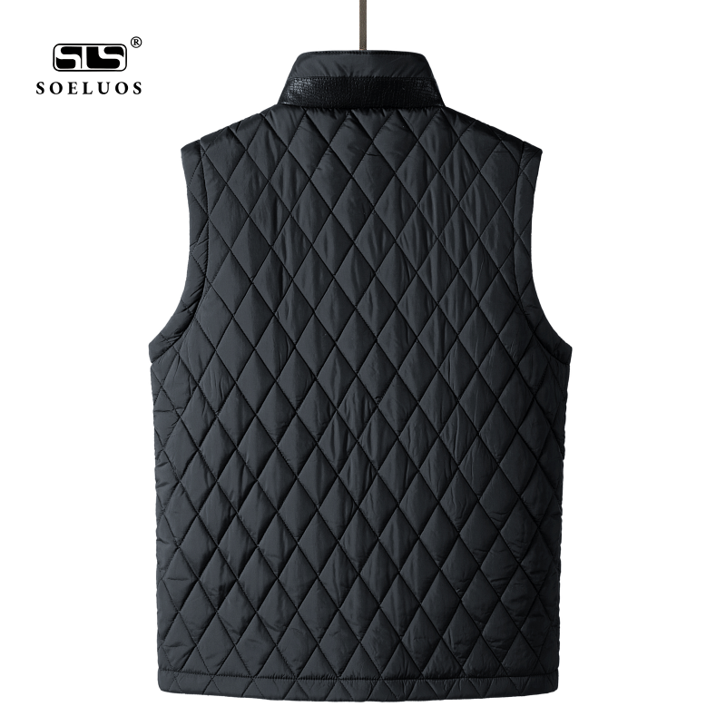 Wholesale Sleeveless Quilted Jacket Stand Collar Zip Puffer Vests Polyester Men's Quilted Vest