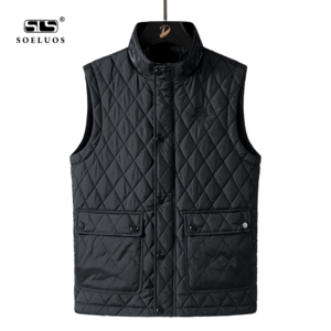 Wholesale Sleeveless Quilted Jacket Stand Collar Zip Puffer Vests Polyester Men's Quilted Vest