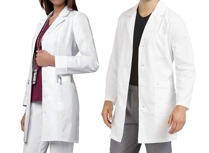 Women's Professional 100% Cotton Lab Coat Long Sleeves White Doctor Workwear Scrub Uniforms Medical Work Coat Nurse Uniform