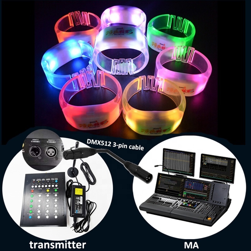 dmx512 pixel custom elastic led wristbands for events remote control led light up wristbands bracelet