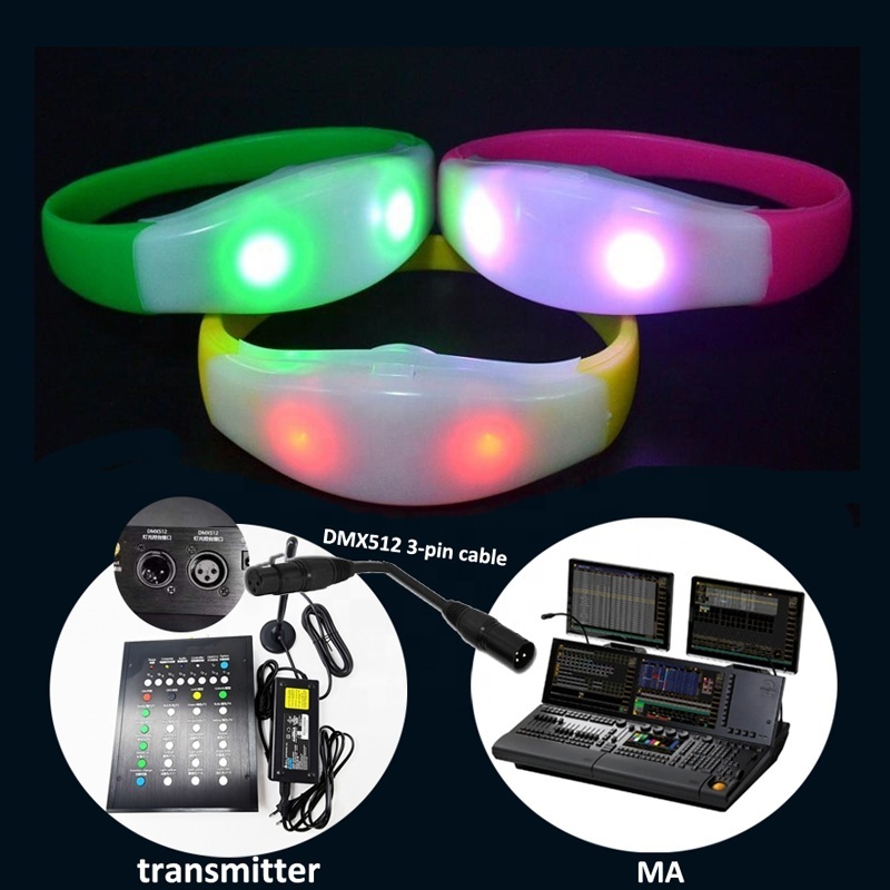 dmx512 pixel custom elastic led wristbands for events remote control led light up wristbands bracelet