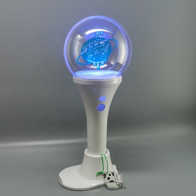 Mobile APP Change RGB Multi Colors Rechargeable Rotating Removable Acrylic Glowing Illuminated Led Light up Stick