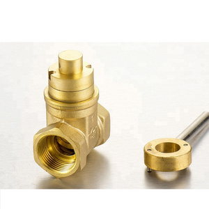 Brass Magnetic Lock Gate Valves 1/2 "*1/2'' BSP Female Thread for Water Meter DN15 DN20 DN25