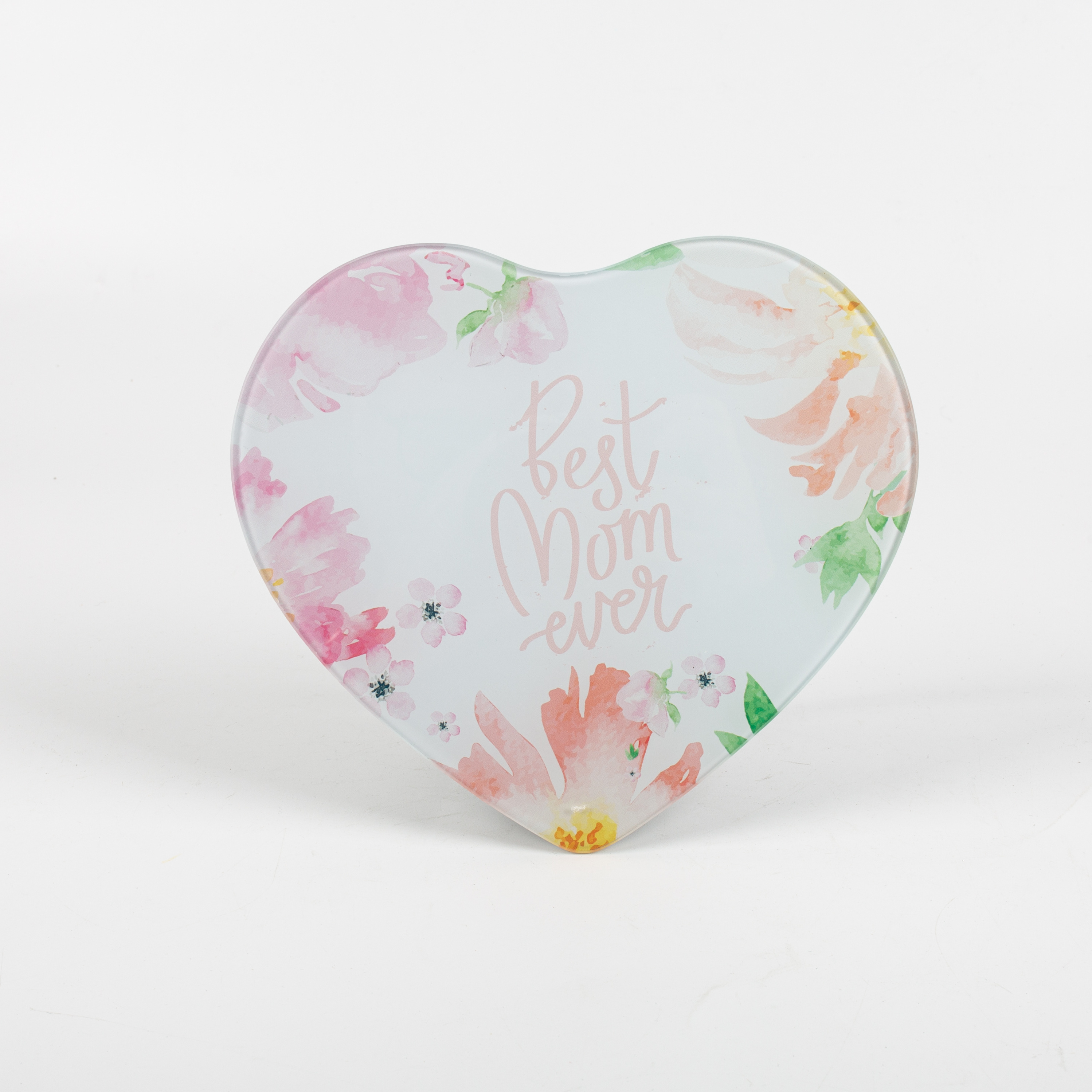 Wholesale colorful flower heart shape glass picture photo frame for Wall Hanging or Tabletop Stand