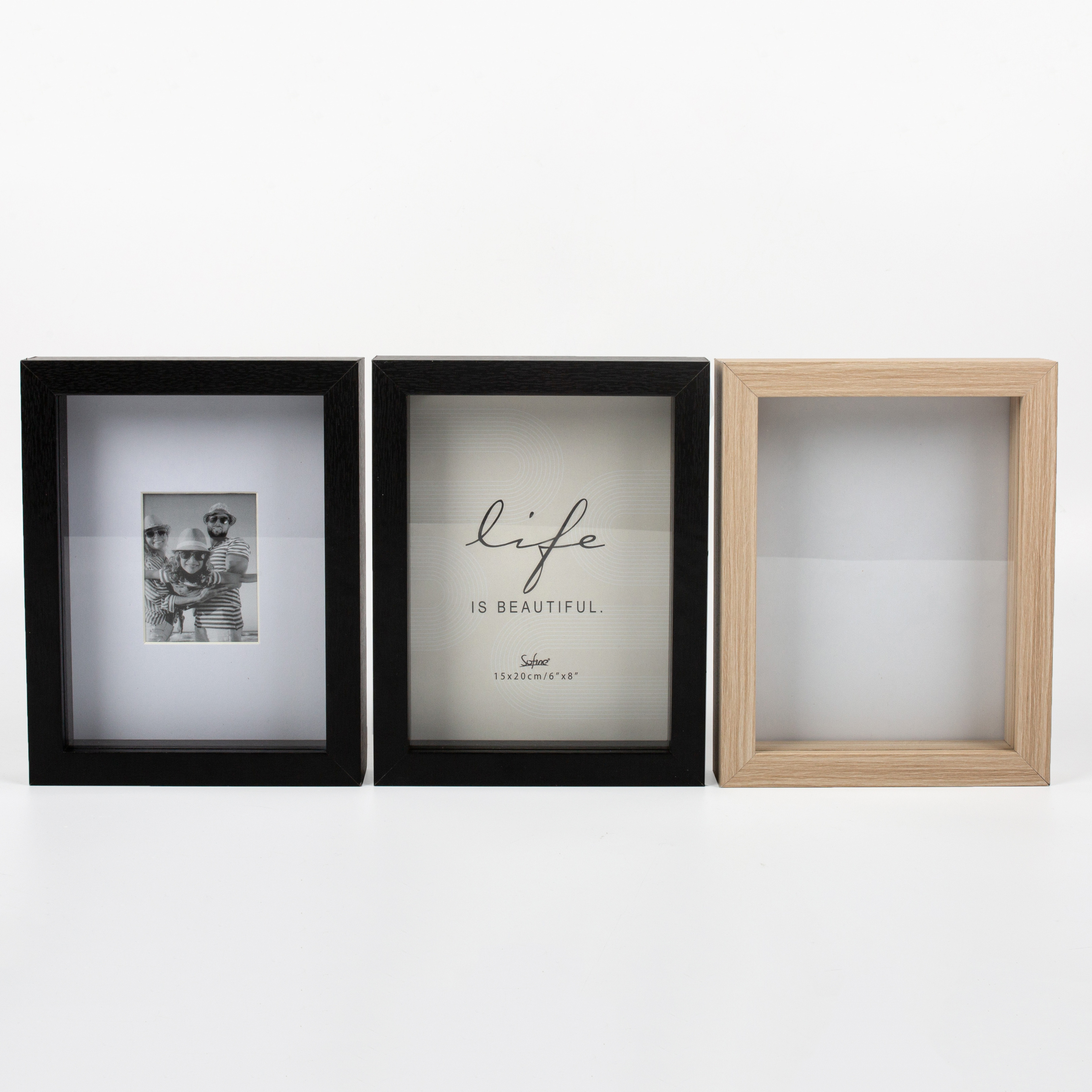 High quality Wholesales custom frame wood 3D display wall hanging Shadow Box Frames with glass