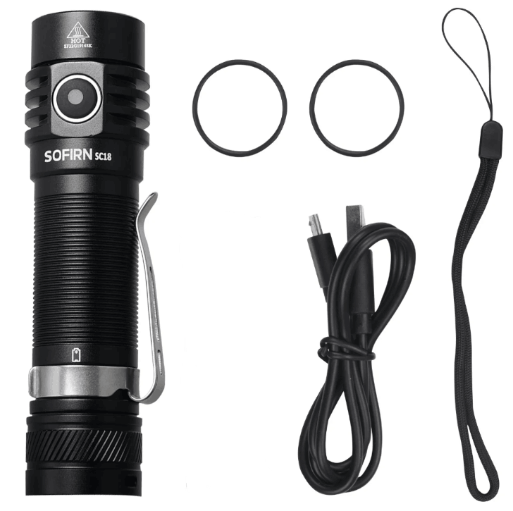 Powerful 1800lm EDC Torch Outdoor Long throwing Aluminum Alloy Waterproof Torch Rechargeable LED Flashlight