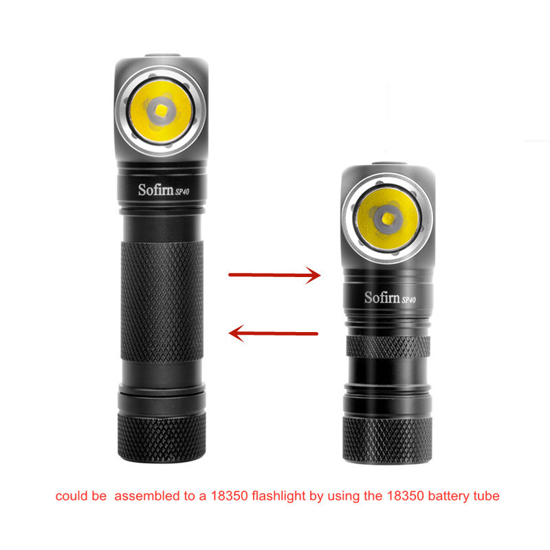 Brightest  XPL 1200lm 18650 USB Rechargeable Headlight 18350 Flashlight with Power Indicator Magnet Tail