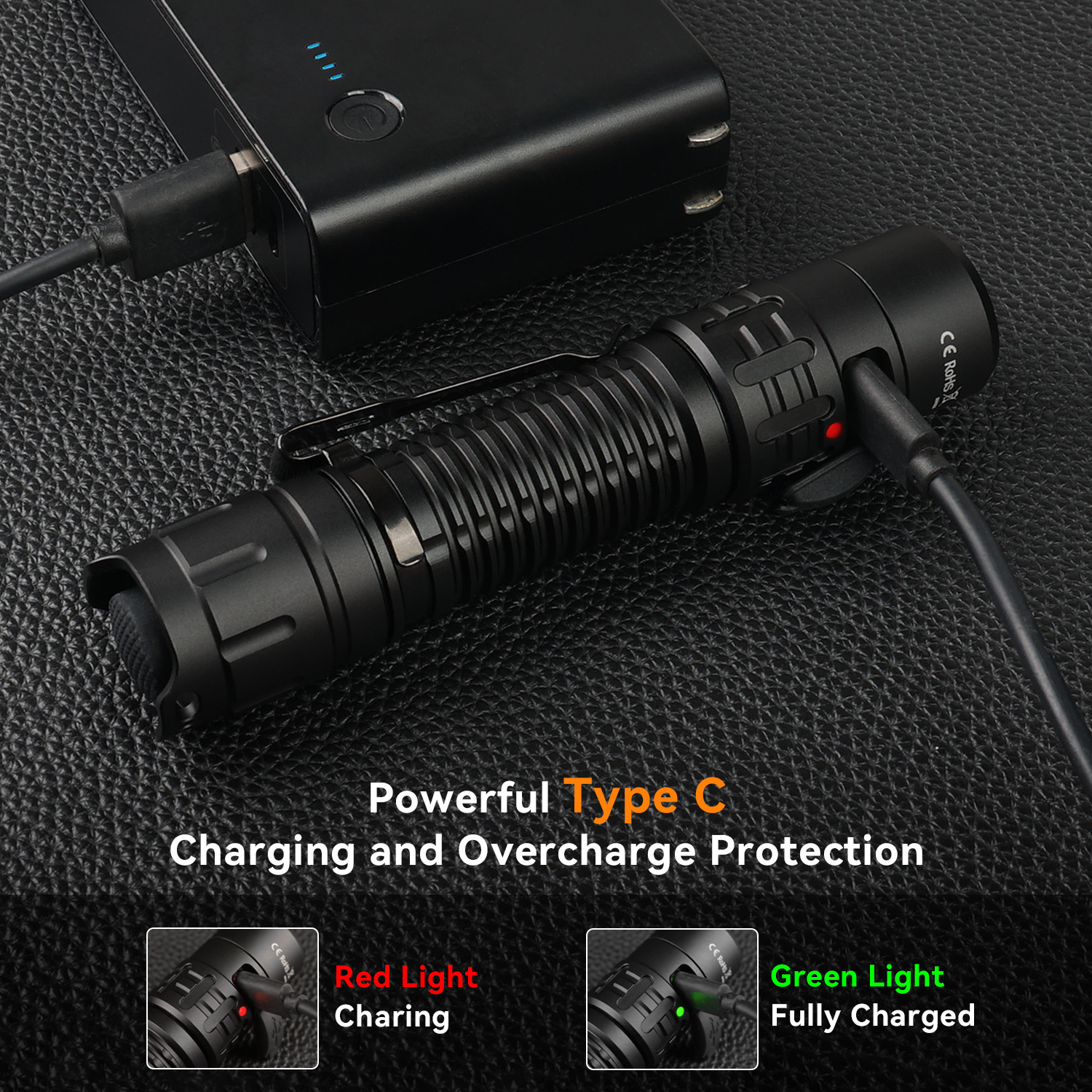 USB rechargeable torch light 18650 long range self defense security flash light hunting LED powerful flashlight