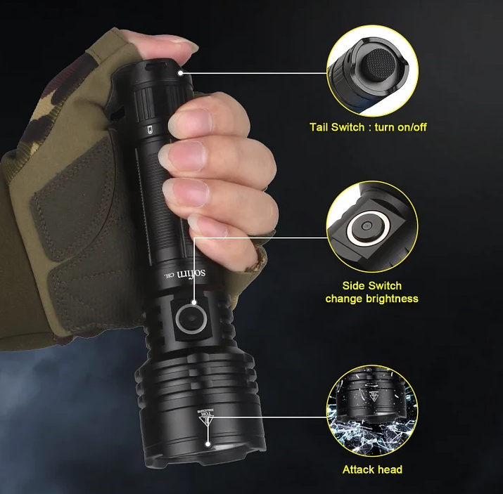 Sofirn Powerful 21700 Tactical Flashlight 3100lm XHP50D HI Rechargeable LED Torch EDC Hunting Lantern