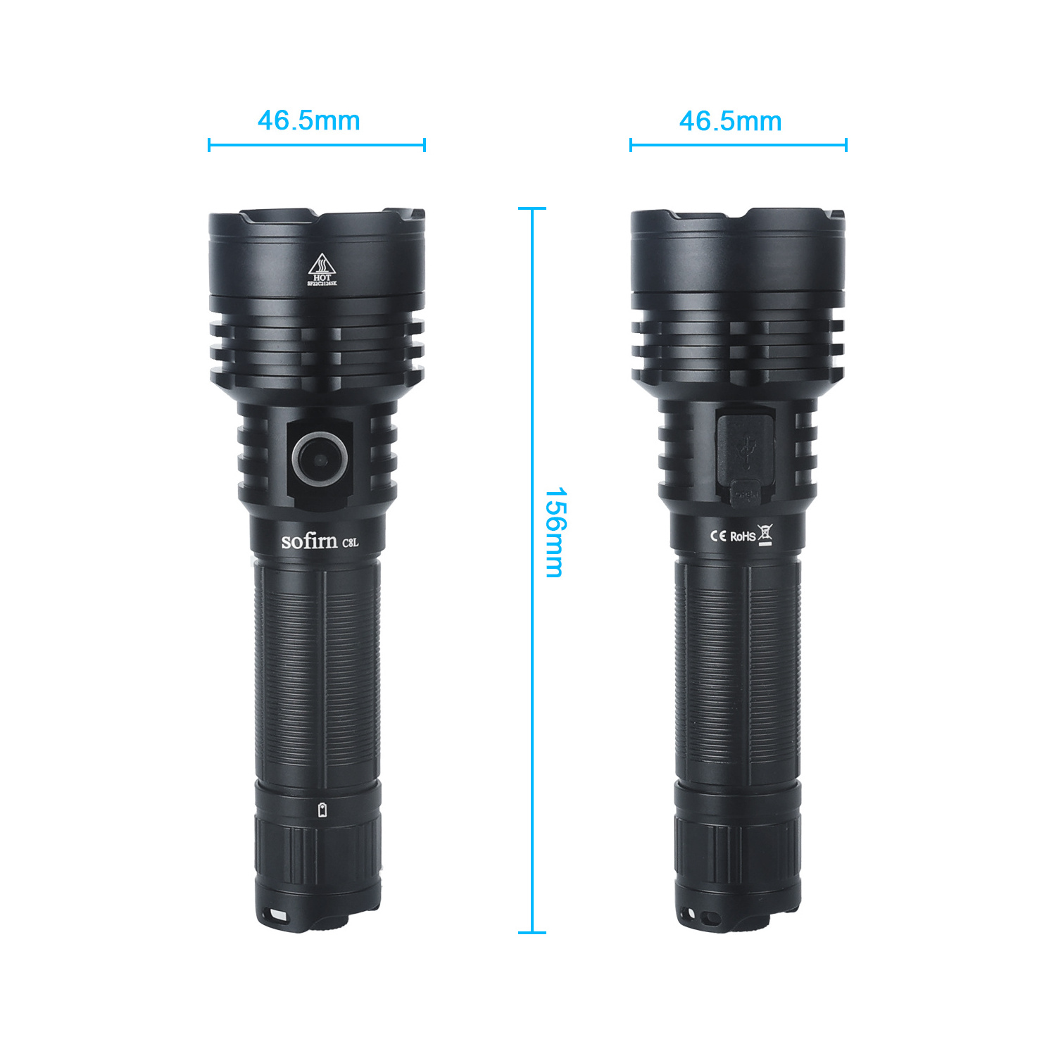 Sofirn Powerful 21700 Tactical Flashlight 3100lm XHP50D HI Rechargeable LED Torch EDC Hunting Lantern