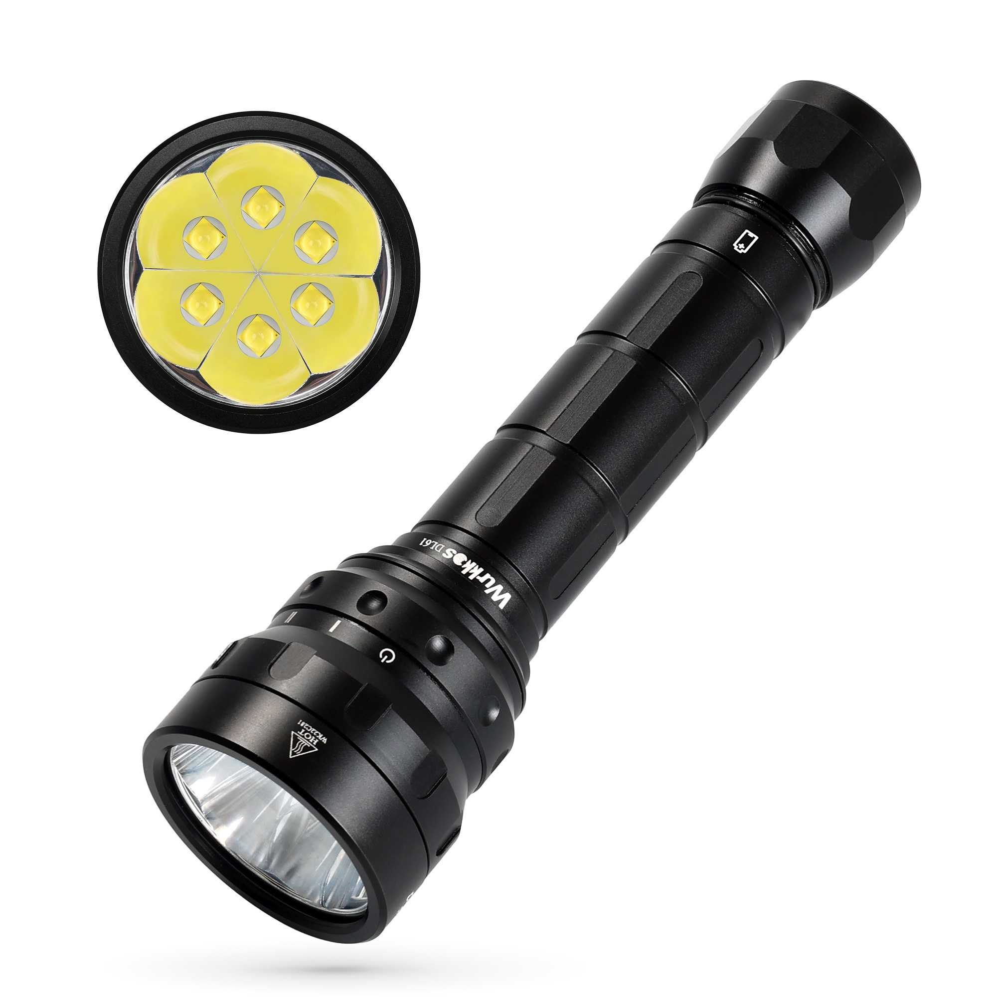 Wurkkos DL61 13000lumen Super Bright Powerful High Power Aluminum Waterproof LED Diving Torch Flashlight