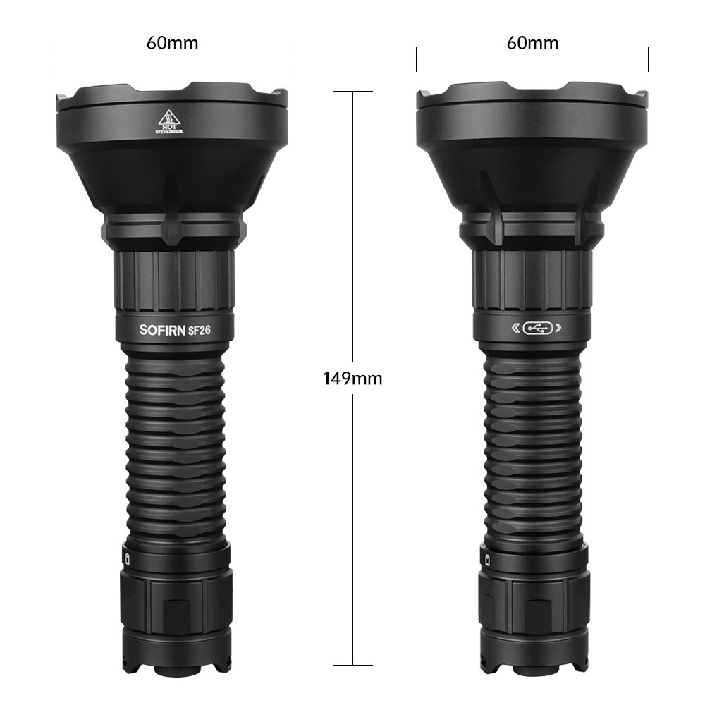 Sofirn SF26 Tactical Flashlight Max 2000 Lumens Rechargeable EDC Flashlight SFT40 LED with Tail Switch