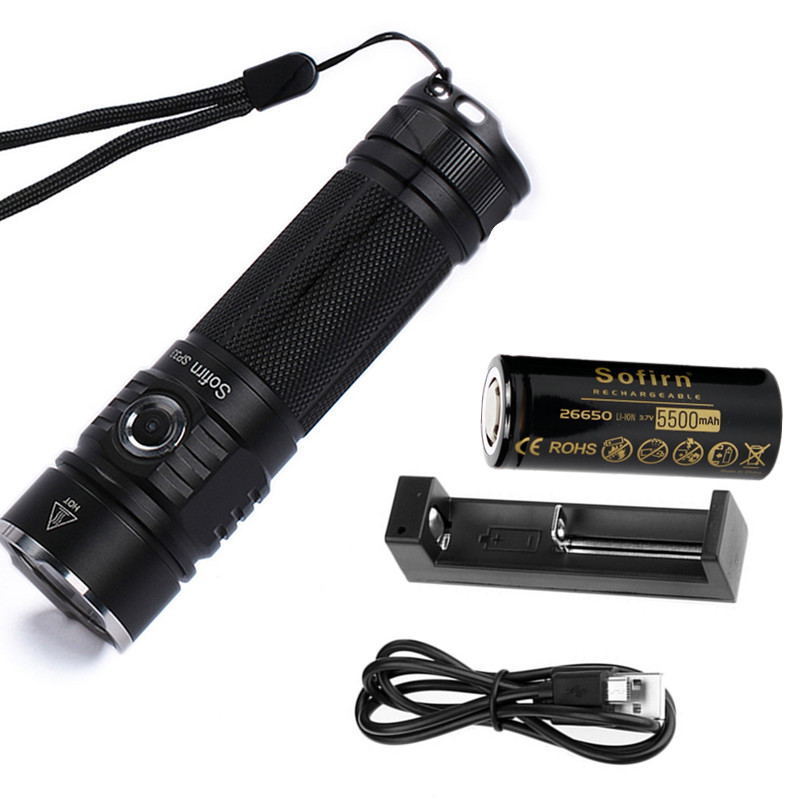 6 Modes Super Bright IP68 Waterproof Rechargeable  2500 Lumens  Aluminum Tactical Flashlight