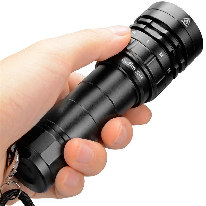 High Quality Dive Torch Underwater Diving Flashlight light with 18650 Battery