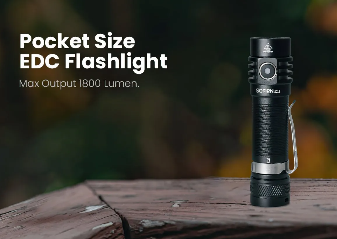 Powerful 1800lm EDC Torch Outdoor Long throwing Aluminum Alloy Waterproof Torch Rechargeable LED Flashlight