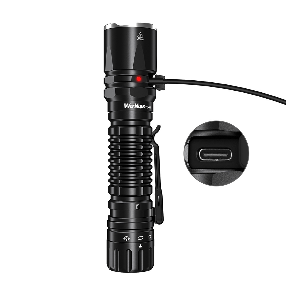 Best Price 1800lm Throw 353M High Quality IPX8 Waterproof EDC Tactical Torch Shock Resistant Self Defense led Flashlight