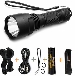 Sofirn C8s hight power 5 Modes 900 Lumen LED Flashlight tactical flashlight 18650 battery with Charger and Light Mount