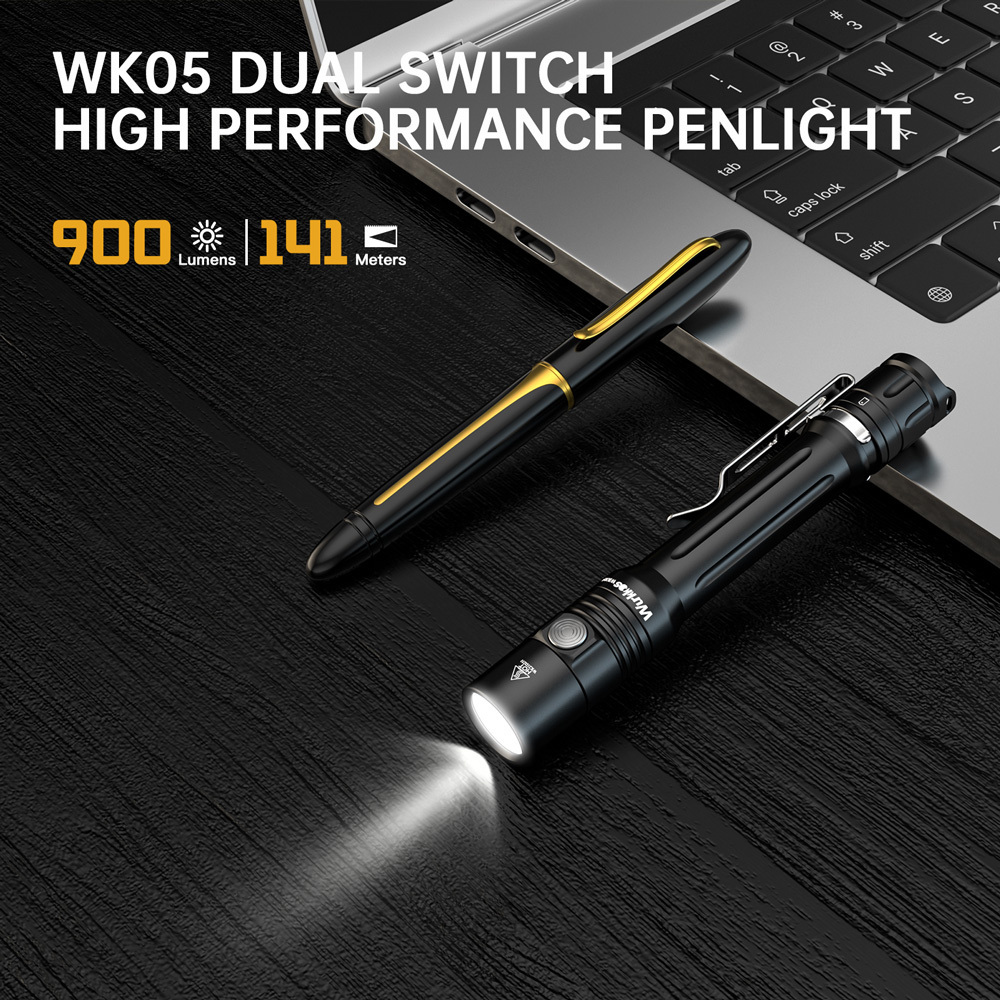 Wurkkos High Quality Durable IPX8 Water Resistant Pen Light 900lm 2*14500 Rechargeable EDC Torch LED Flashlight