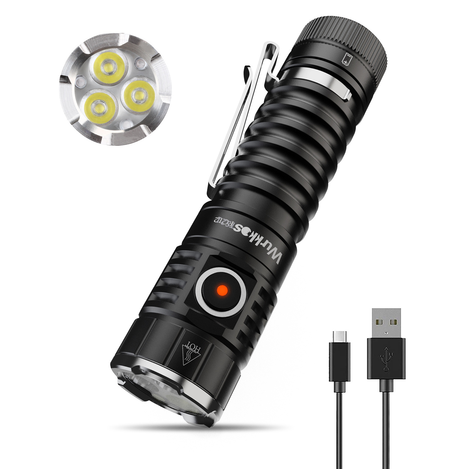 Clearance Sale Wurkkos 3*SST20 LEDs 3500lm Type C fast recharging flashlight EDC 21700 Light with Magnet Tail on Sale