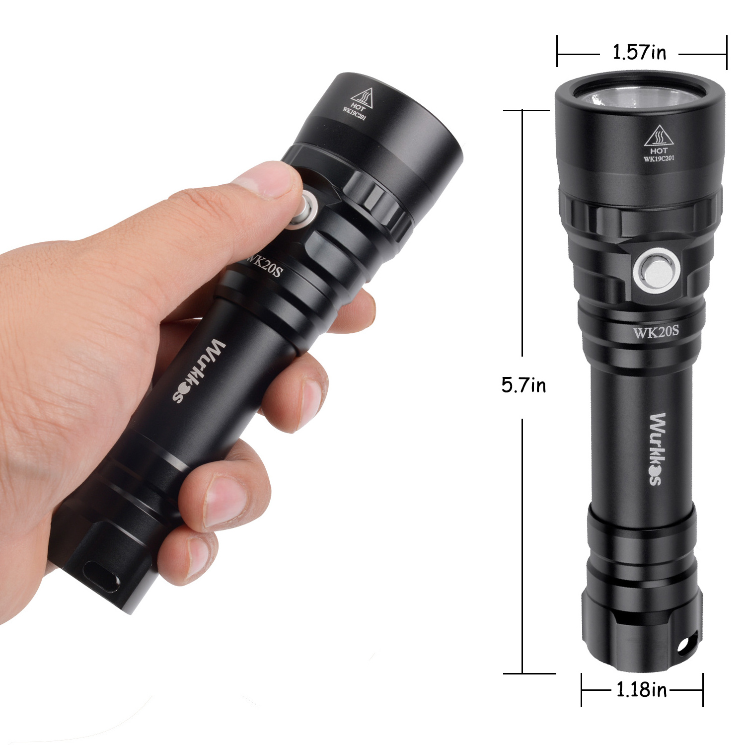 High Quality Wurkkos Underwater Flashlight SST40 Super Bright 2000lm 18650 Rechargeable Torch Diving Light