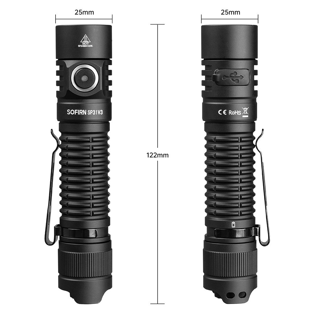 Sofirn SP31V3 Upgraded 2000lm 269m Powerful Tactical Flashlight SST40  LED Torch 18650 USB C Rechargeable Led Flashlight