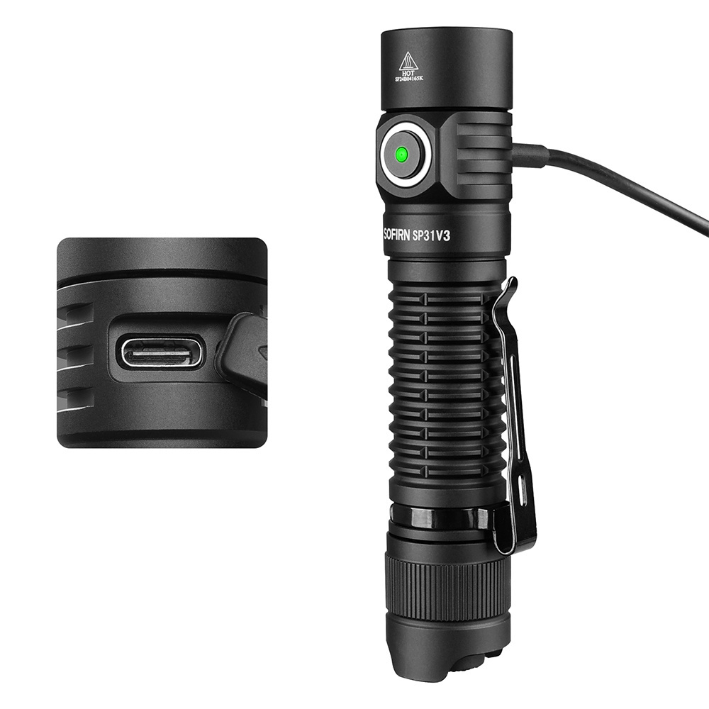 Sofirn SP31V3 Upgraded 2000lm 269m Powerful Tactical Flashlight SST40  LED Torch 18650 USB C Rechargeable Led Flashlight