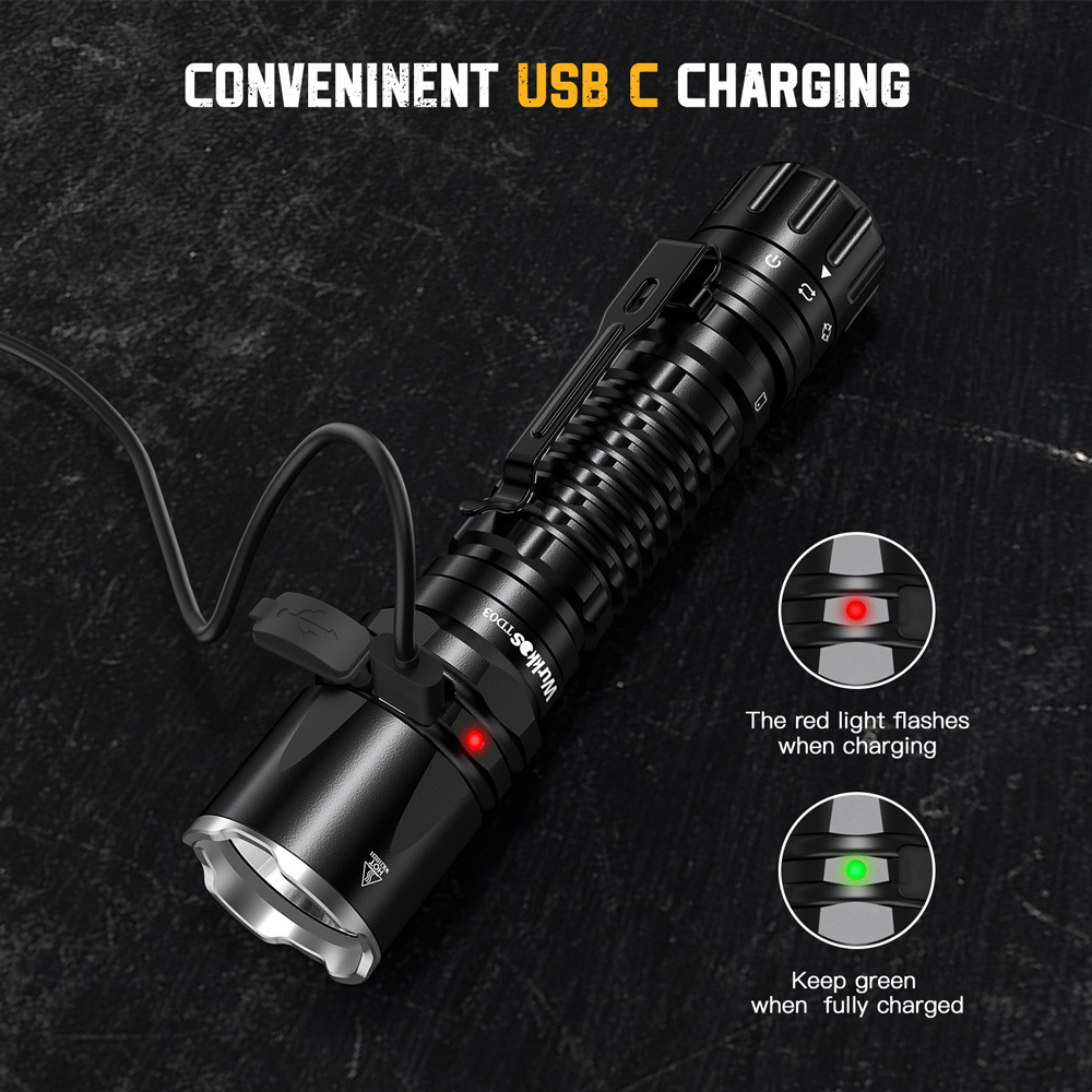 Best Price 1800lm Throw 353M High Quality IPX8 Waterproof EDC Tactical Torch Shock Resistant Self Defense led Flashlight