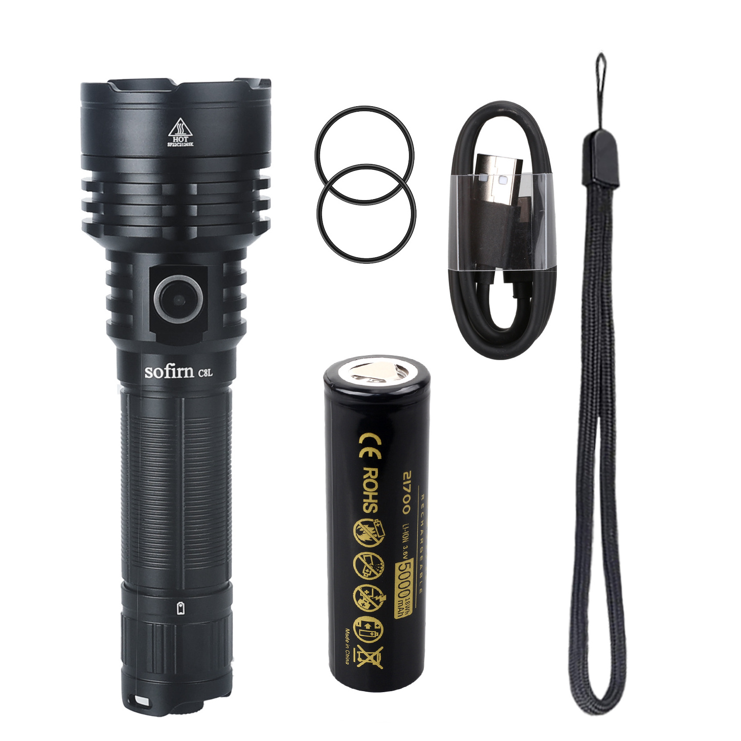 2023 Flashlight Strong Light Rechargeable Zoom Super Bright Special Forces Household Outdoor Portable Led Night Flashlight