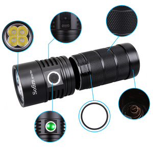 SP36 Pro 8000lm Powerful USB C Rechargeable 18650 Torch 4*SST40 IPX8 Waterproof LED Flashlight