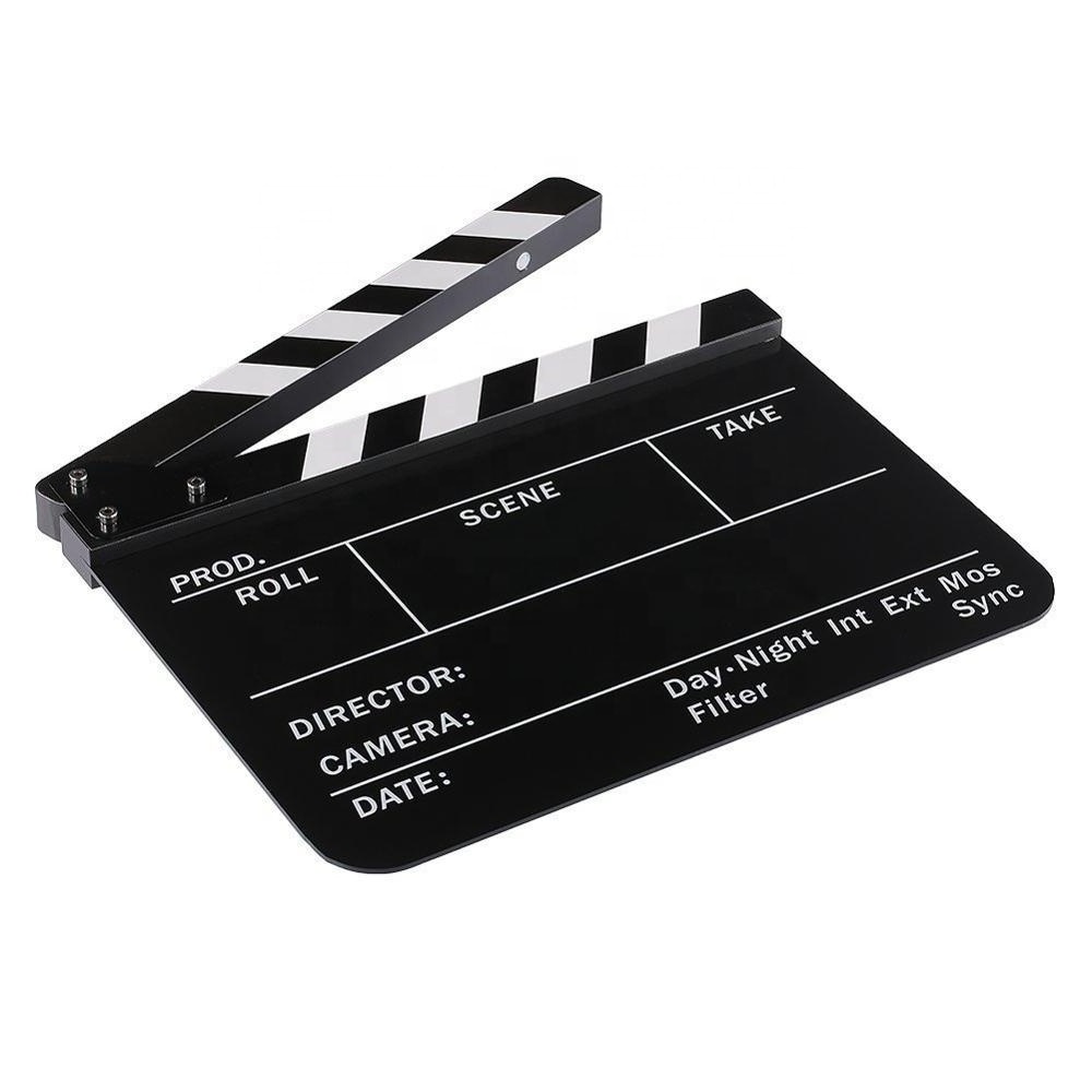 Acrylic Clapboard Dry Erase Director Film Movie Clapper Board Slate