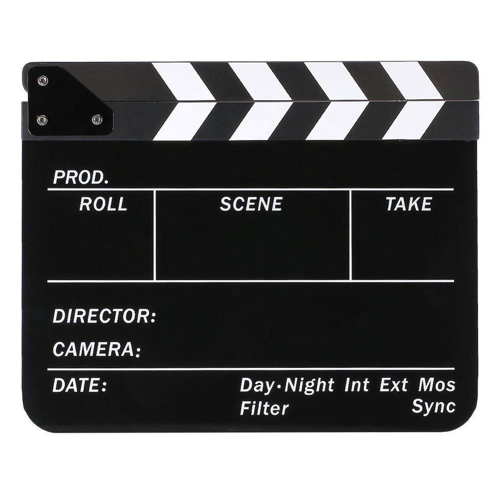 Acrylic Clapboard Dry Erase Director Film Movie Clapper Board Slate